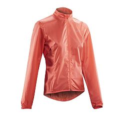 VAN RYSEL Dámska cyklistická bunda do dažďa 100 korálová ružová M