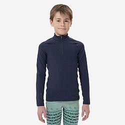 WEDZE Detské lyžiarske spodné tričko BL500 1/2 zips modré 8 rokov