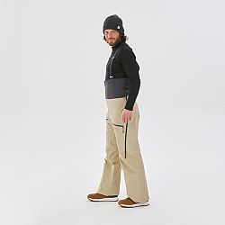WEDZE Pánske lyžiarske náprsenkové nohavice FR900 béžové L