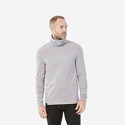 WEDZE Pánske lyžiarske spodné tričko BL 520 rolákový golier svetlosivé šedá XL